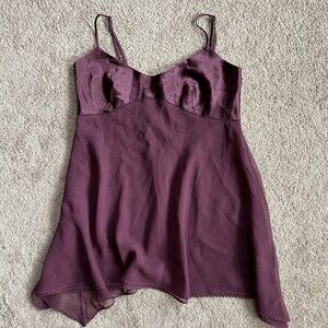 Victoria's Secret Satin Sheer Layered Asymmetric Slip Dress Whimsigoth Fairy szM